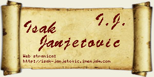 Isak Janjetović vizit kartica